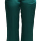Pantaloni da pigiama in seta squisiti in verde lussureggiante