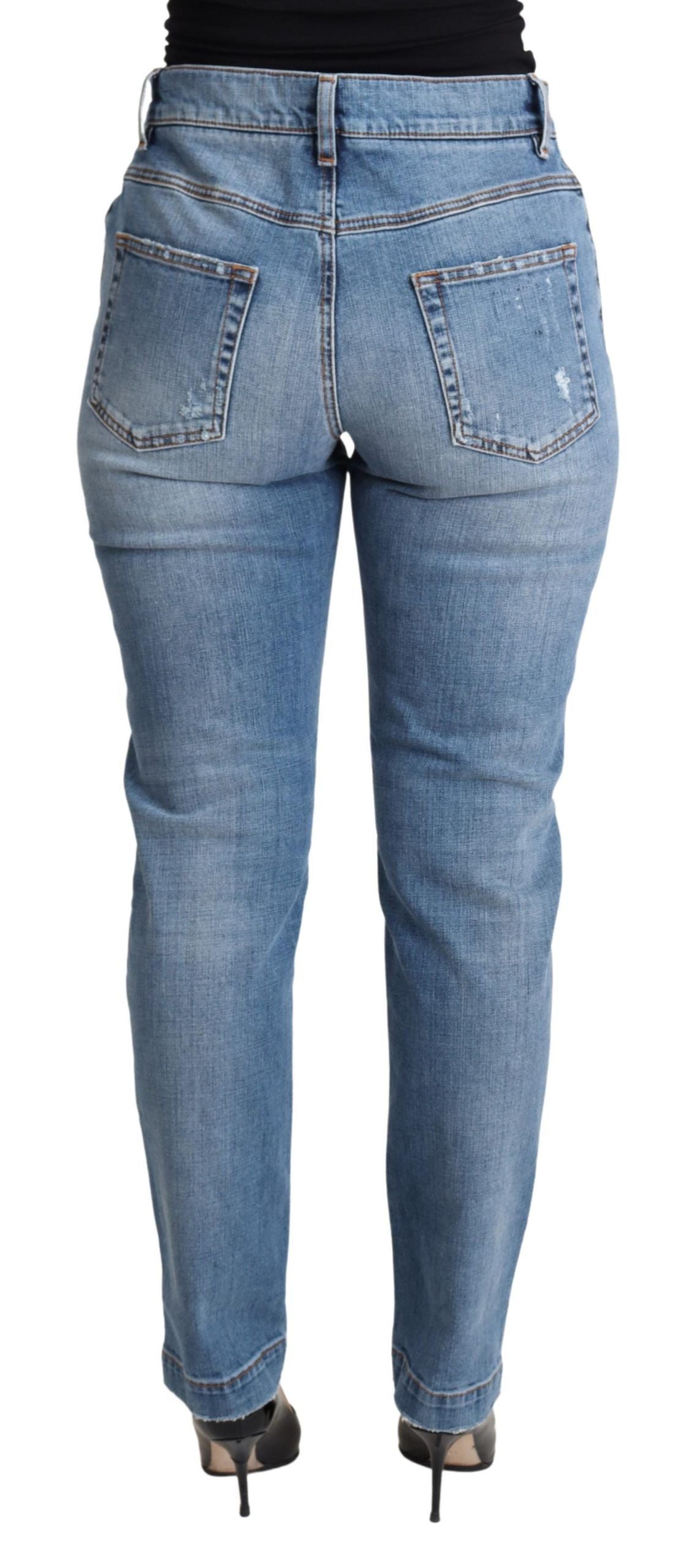 Schicke High-Waist-Tattered-Skinny-Jeans