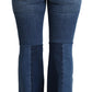 Eleganti jeans bootcut in denim con toppa Amore