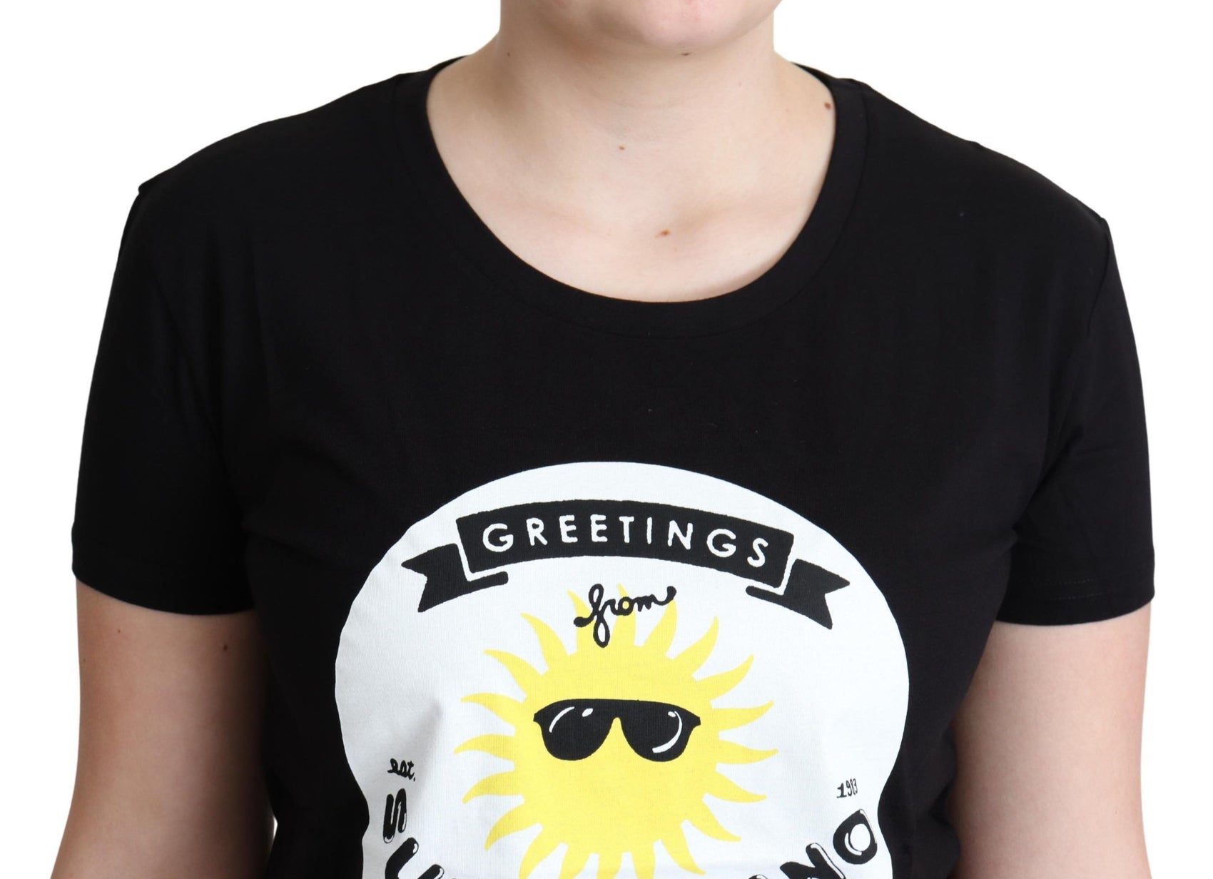 T-shirt in cotone Moschino chic con stampa Milano