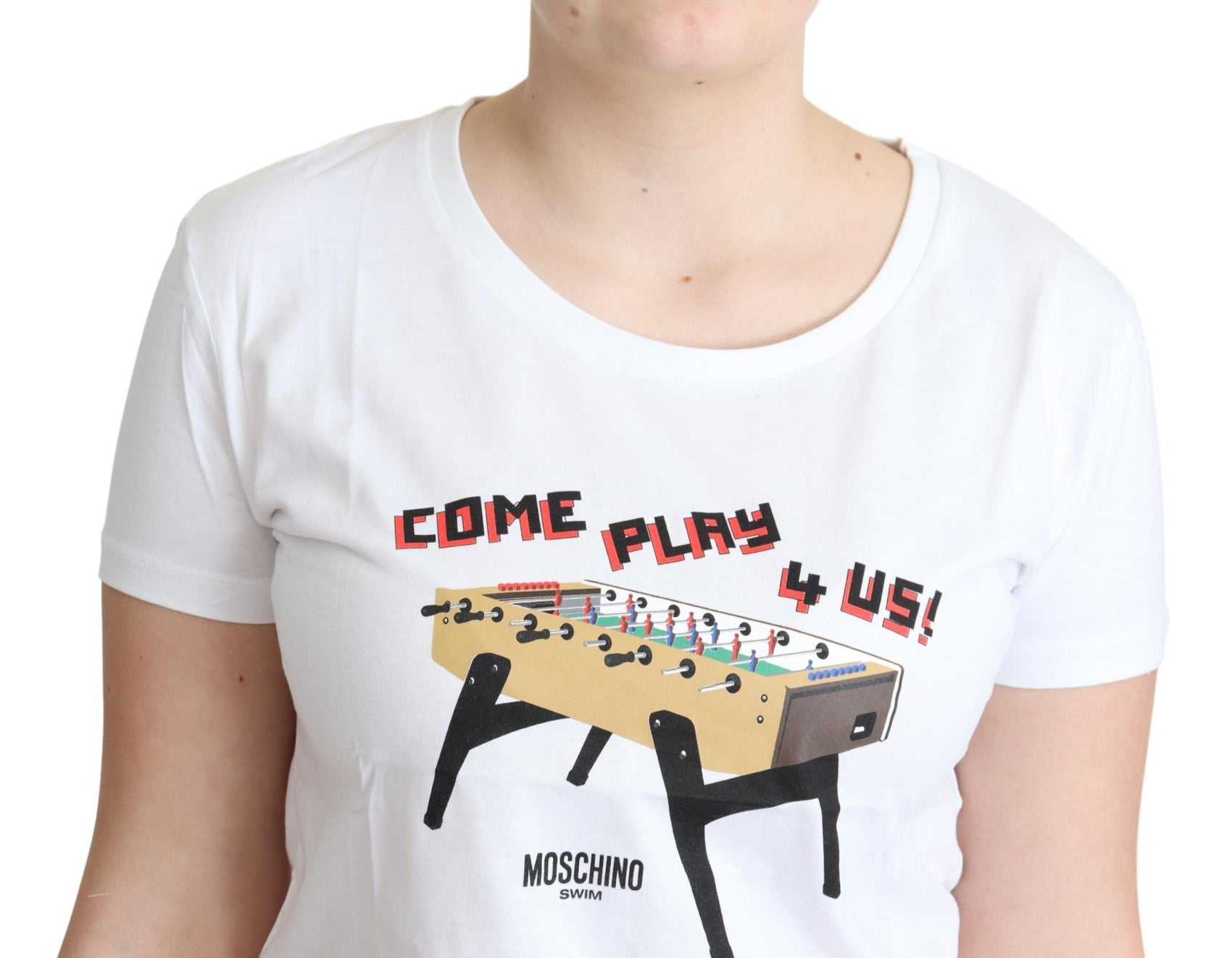 Schickes Rundhals-T-Shirt aus Baumwolle mit verspieltem Print