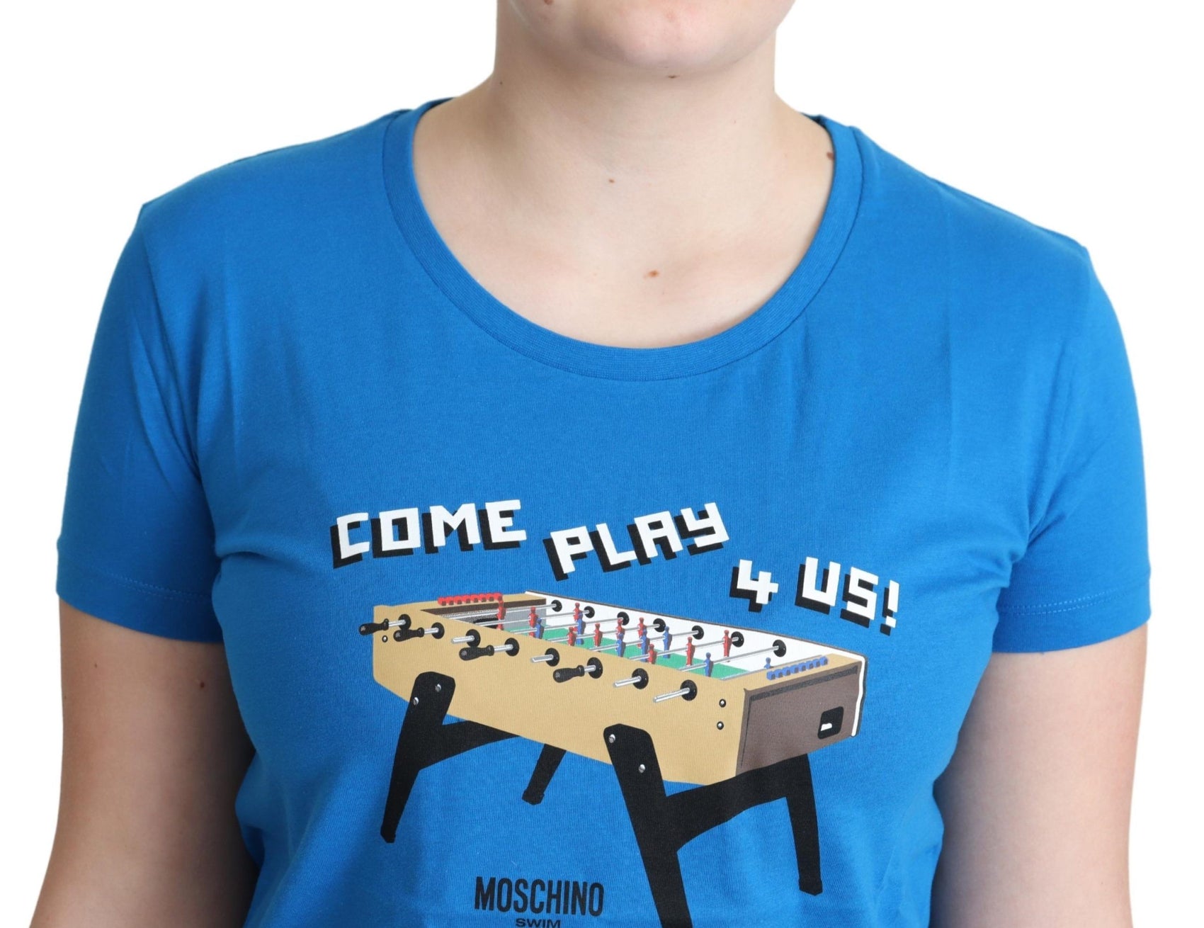 Schickes Moschino-Baumwoll-T-Shirt mit einzigartigem Aufdruck