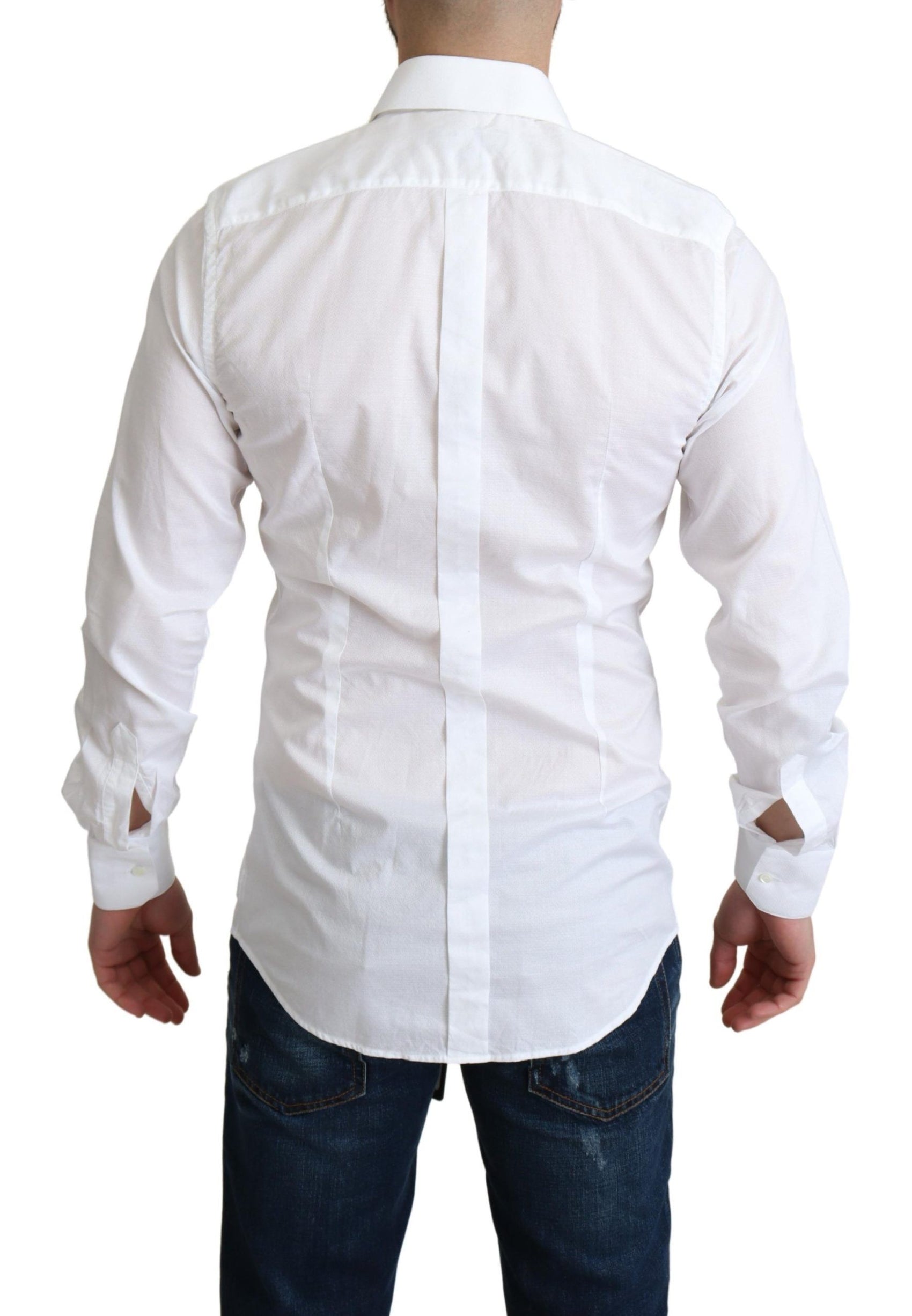 Elegante camicia bianca in cotone slim fit