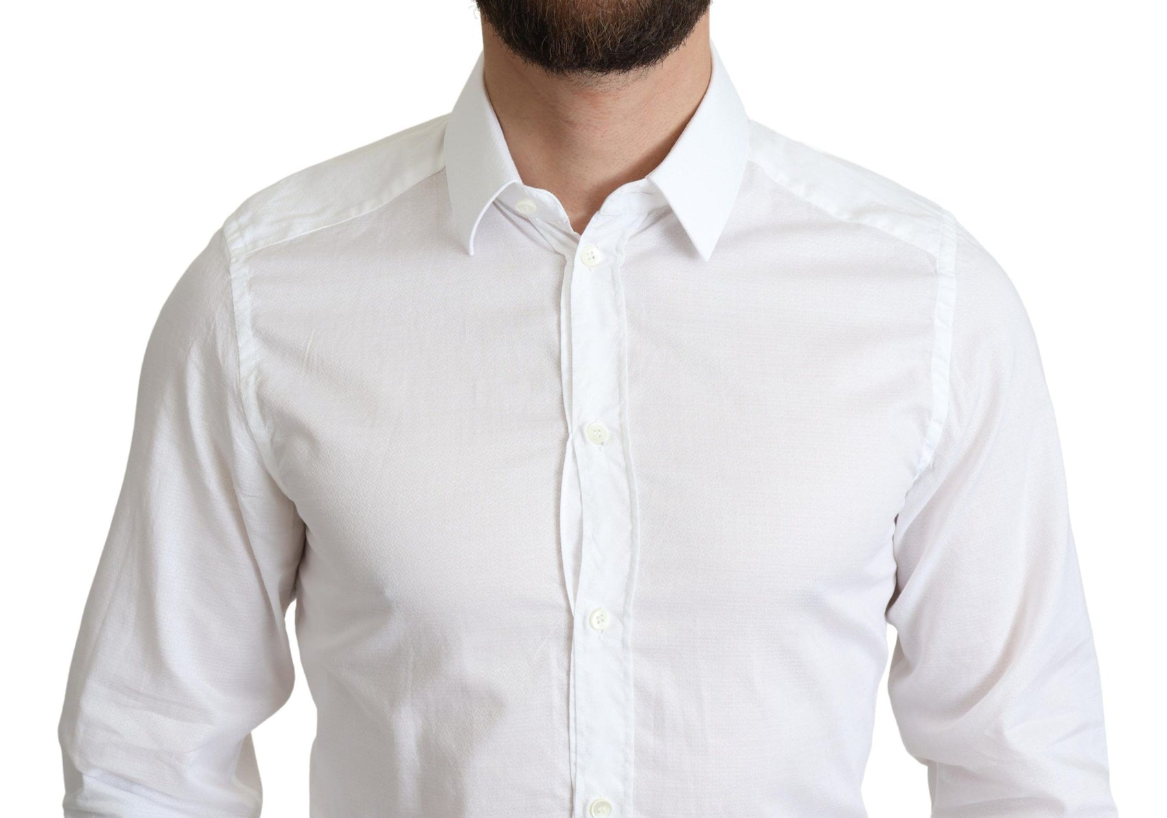 Elegante camicia bianca in cotone slim fit