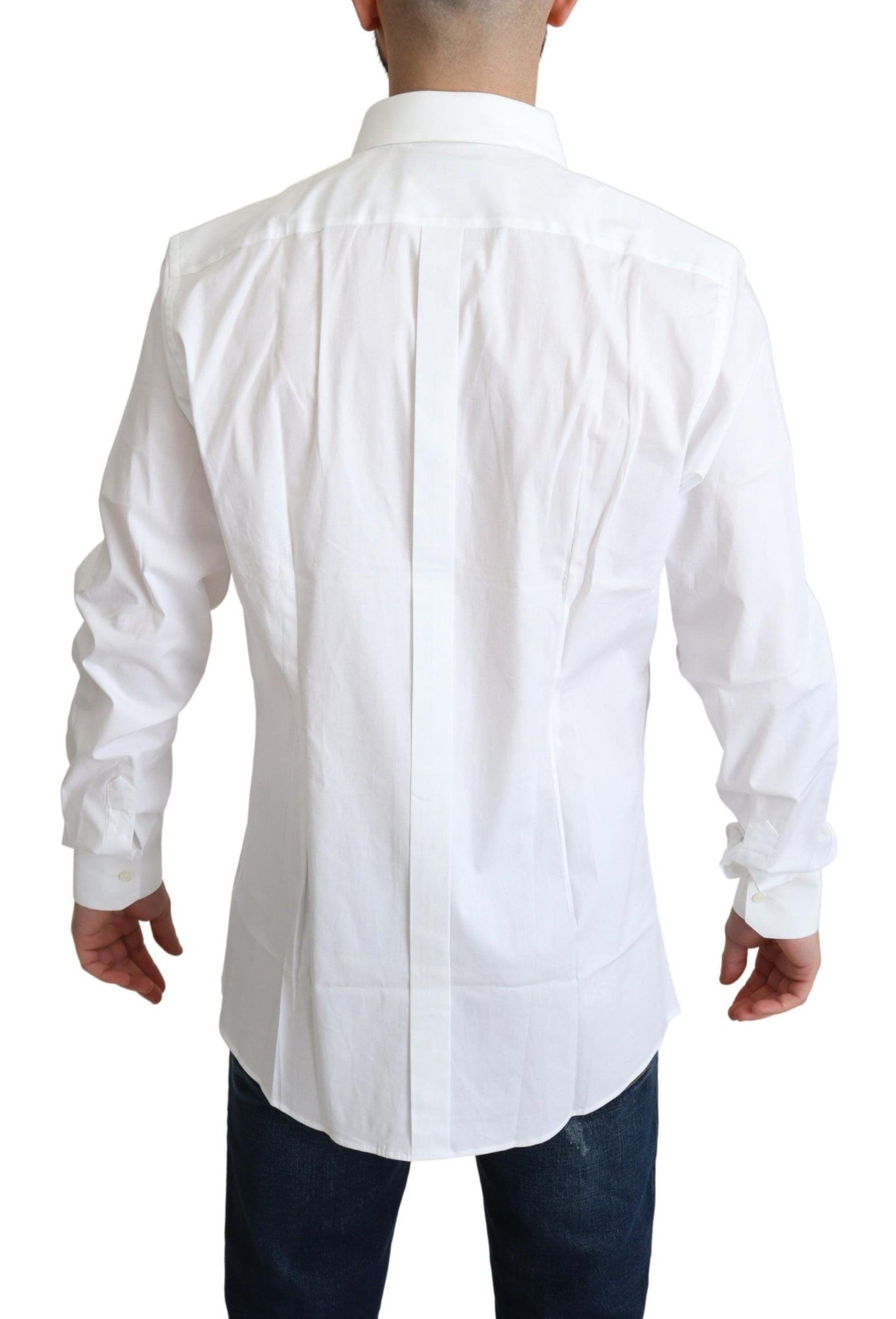 Elegante camicia in cotone elasticizzato bianco