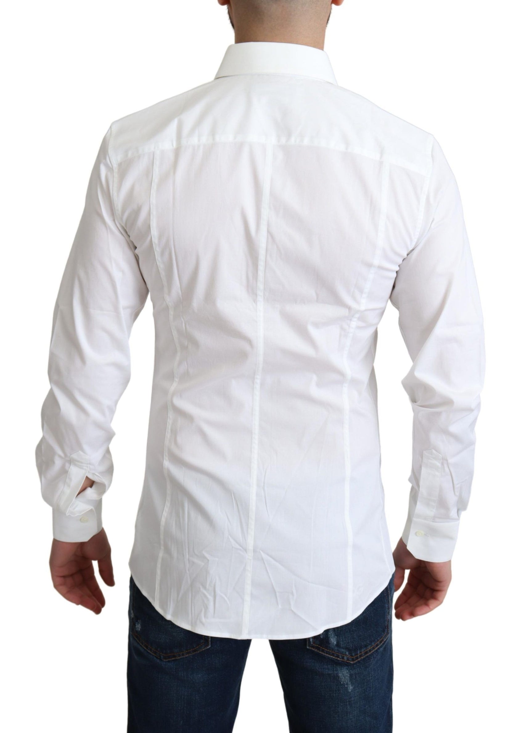 Elegante camicia in cotone elasticizzato bianco