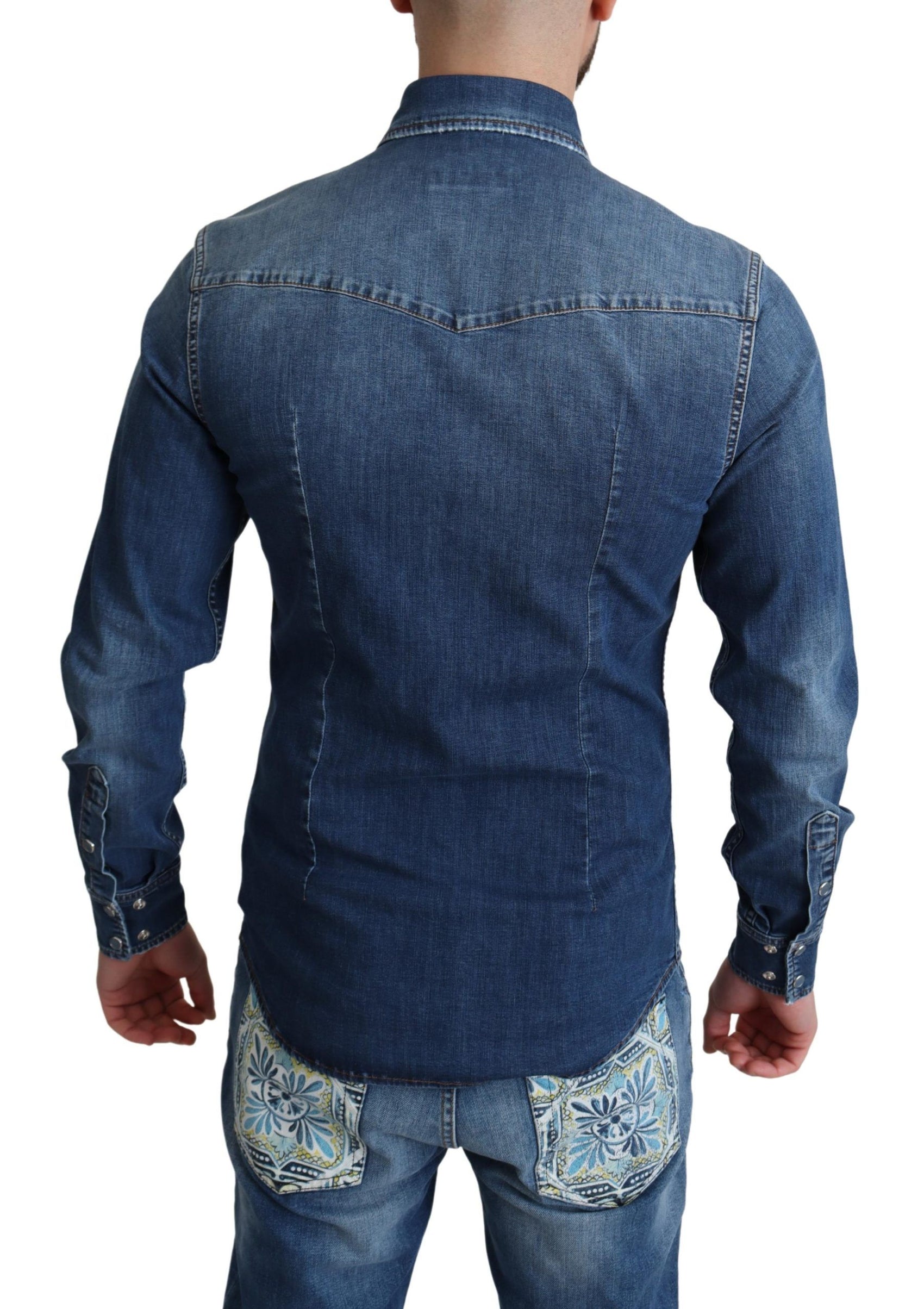 Camicia casual elegante a maniche lunghe in denim