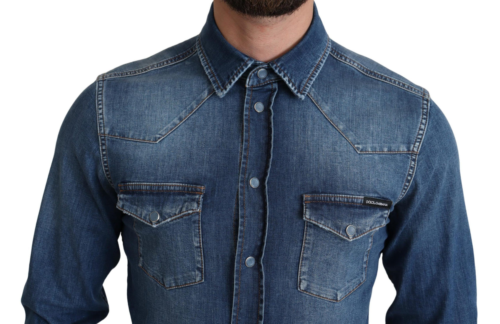 Camicia casual elegante a maniche lunghe in denim