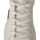 Chic White Leather Sneakers for Men