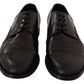 Eleganti scarpe Derby Oxford nere con punta a coda di rondine