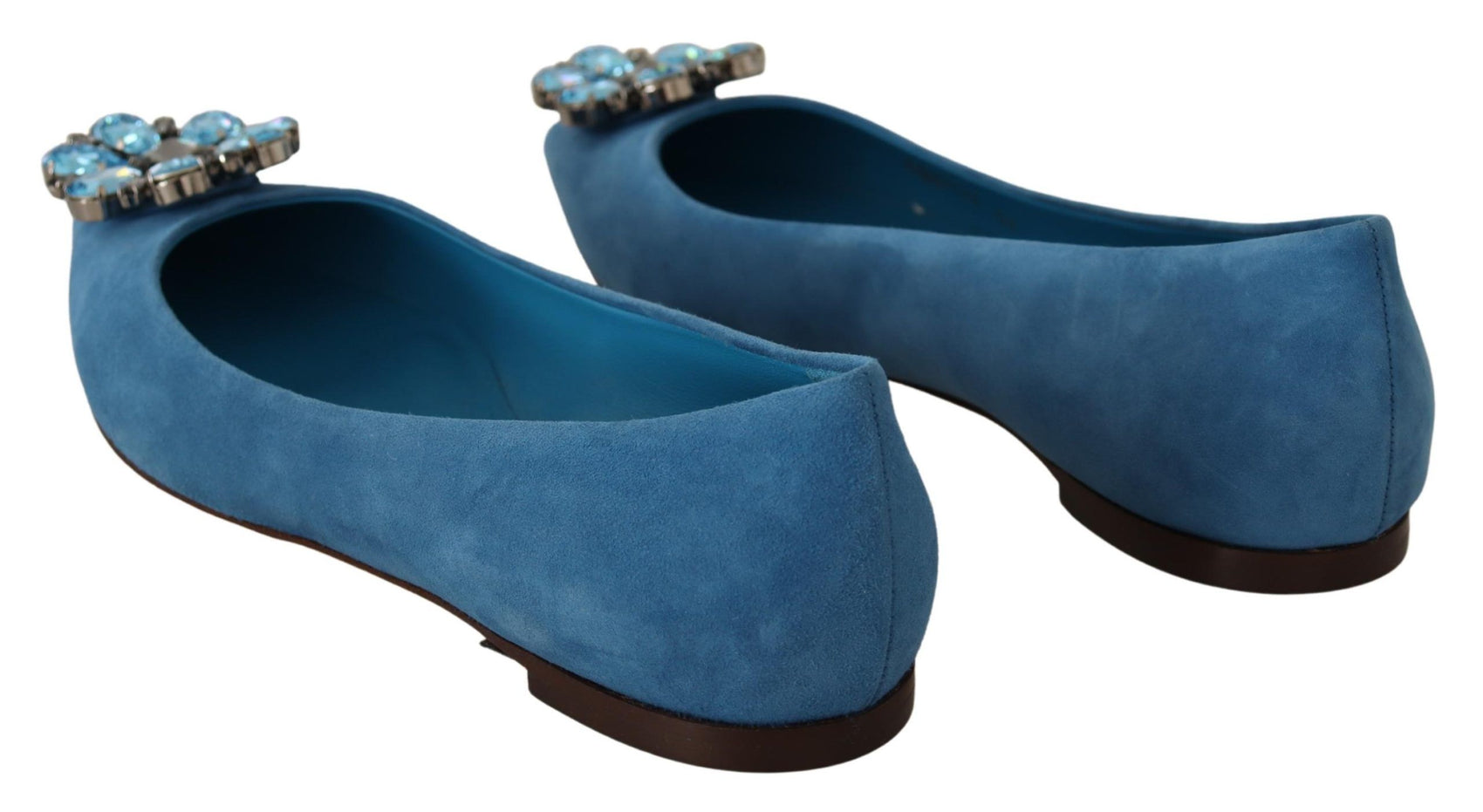 Elegante, kristallverzierte Wildleder-Ballerinas