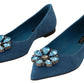 Elegant Crystal-Embellished Suede Flats