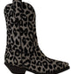 Elegant Leopard Print Mid Calf Boots