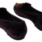 Chic Purple Velvet Loafers with Heart Detail