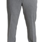 Elegant Checkered Wool Formal Trousers