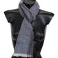 Elegant Gray Wool Scarf with Stripes and Fringes