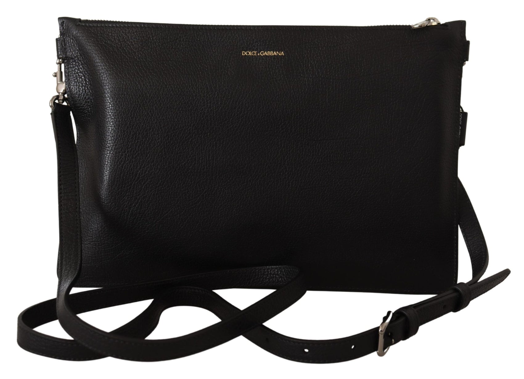 Elegante schwarze Sling-Umhängetasche aus Leder