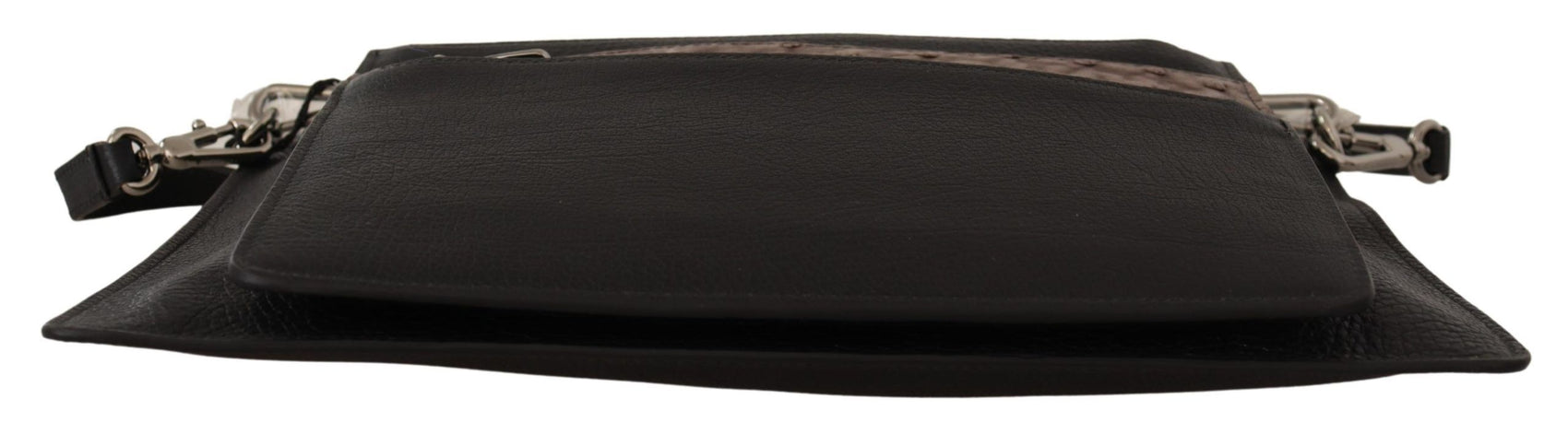 Elegante schwarze Sling-Umhängetasche aus Leder