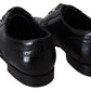 Elegante schwarze Derby-Schuhe aus Leder