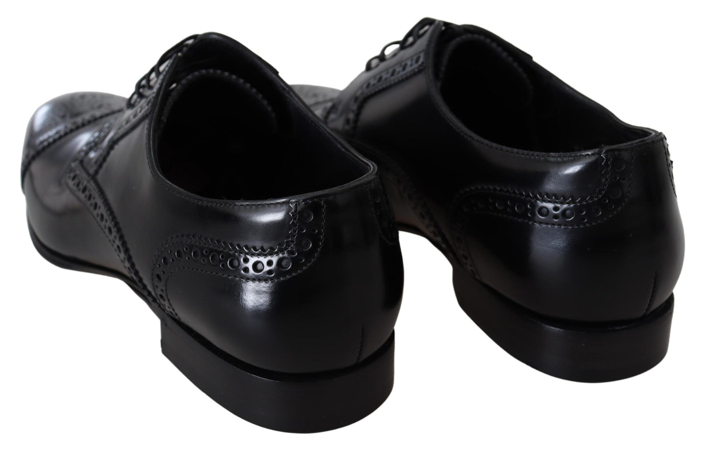 Elegante schwarze Derby-Schuhe aus Leder