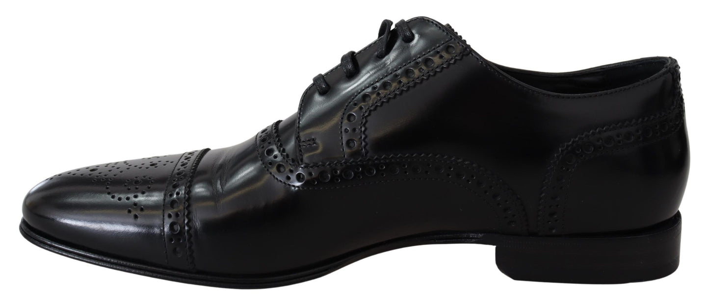 Elegante schwarze Derby-Schuhe aus Leder