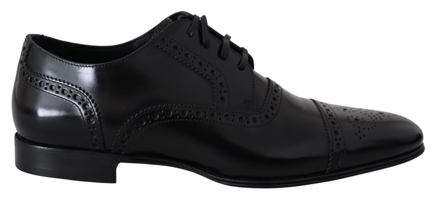 Eleganti scarpe derby formali in pelle nera