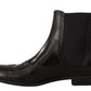 Elegant Black Ankle Wingtip Oxford Boots