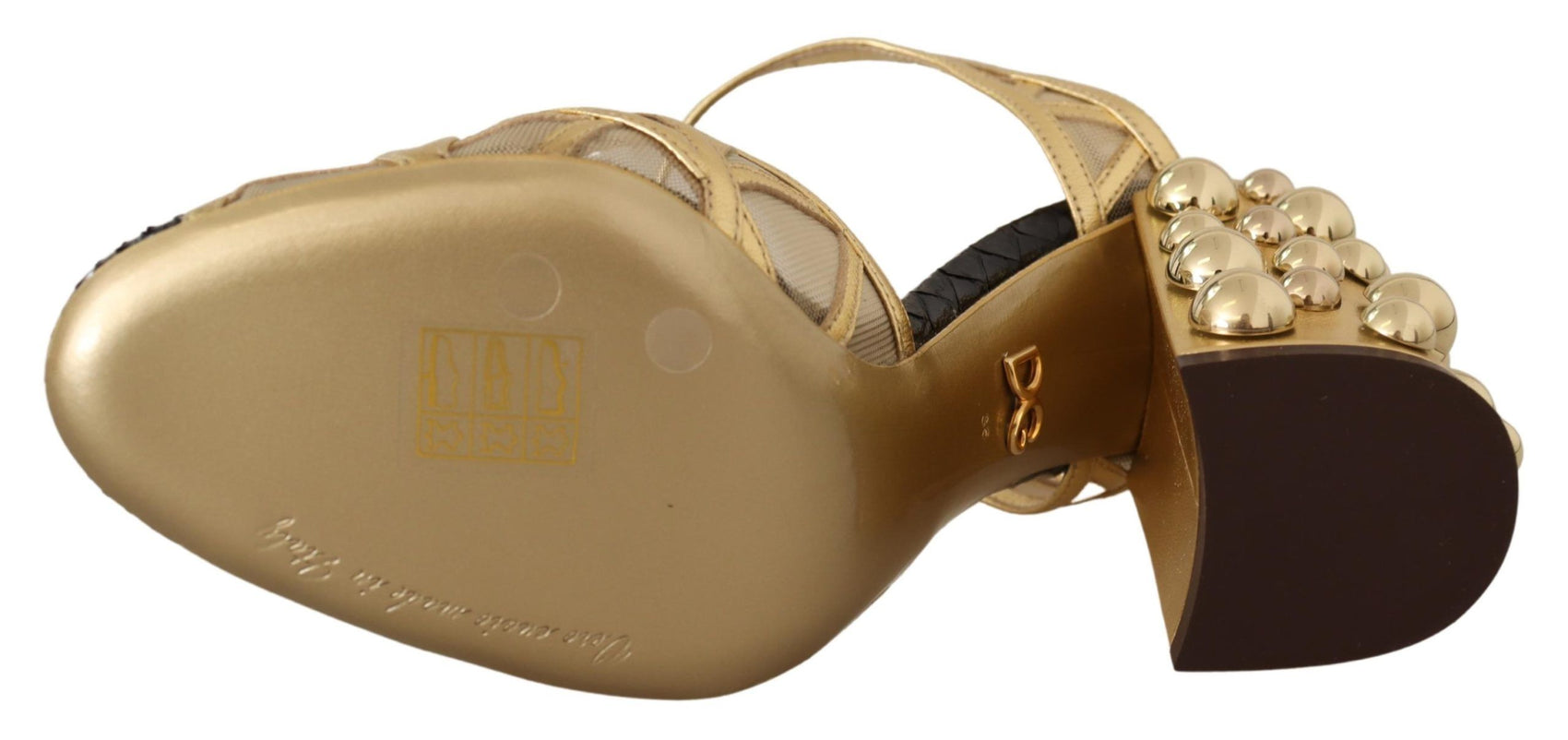 Elegante, mit Kristallen besetzte Lederpumps