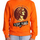 Regal Rundhalspullover aus Baumwolle in Orange