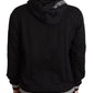 Eleganter bestickter schwarzer Baumwollpullover