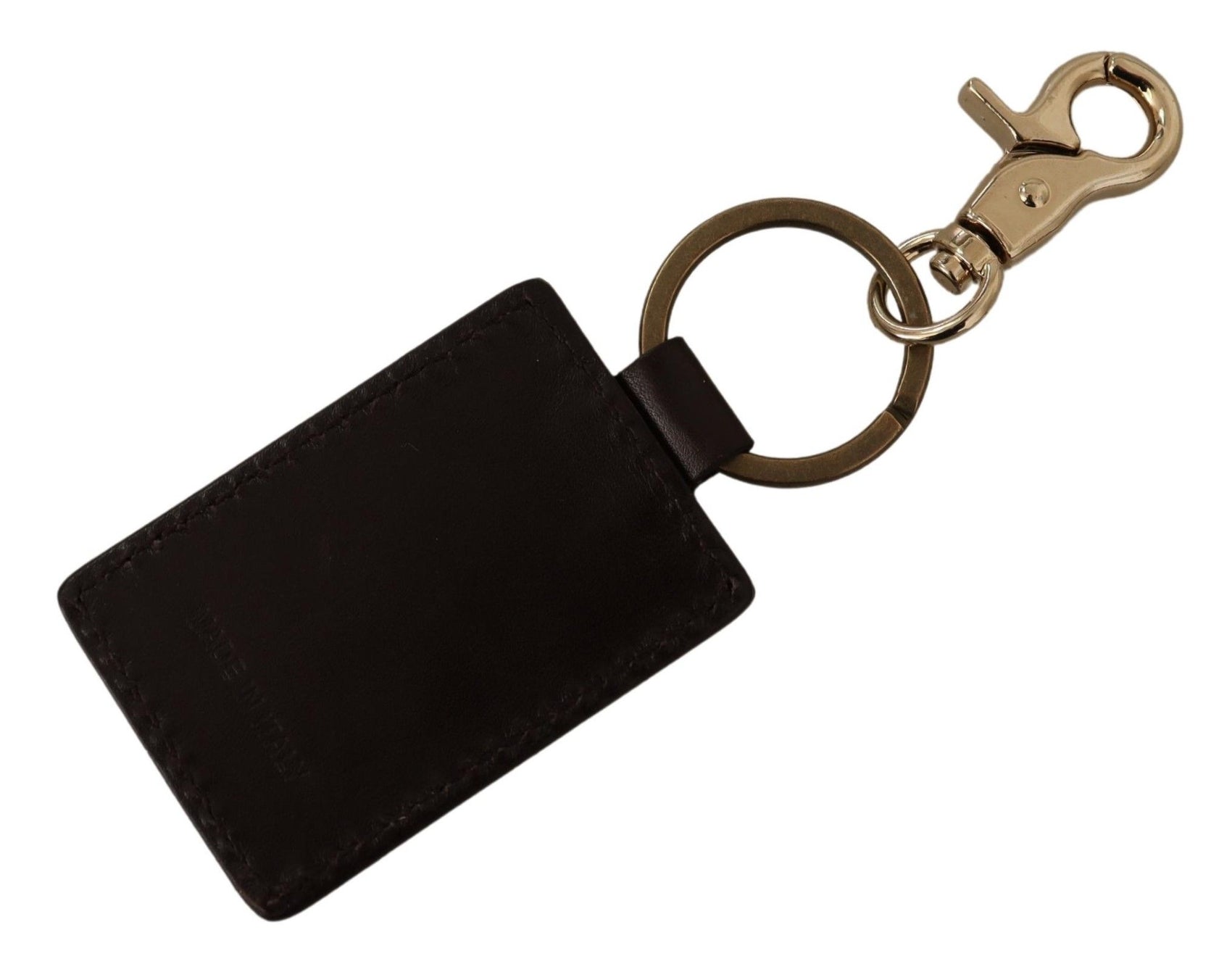 Elegante portachiavi unisex in pelle con dettagli dorati
