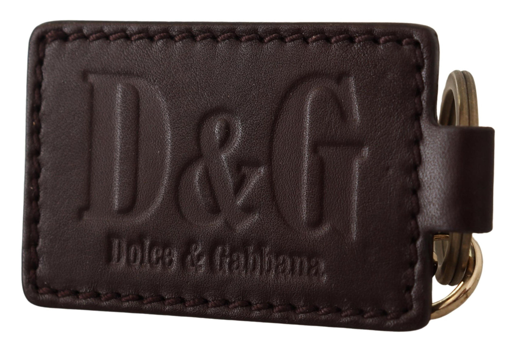 Elegante portachiavi unisex in pelle con dettagli dorati