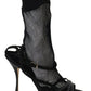 Chic Black Mesh Stiletto Sandals