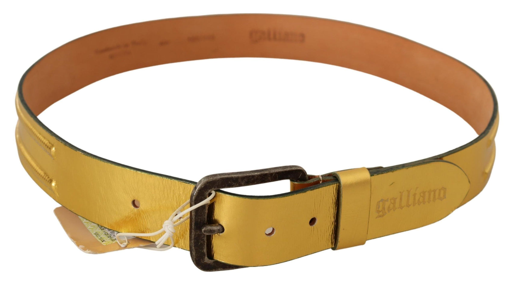 Cintura da uomo elegante in vera pelle color oro