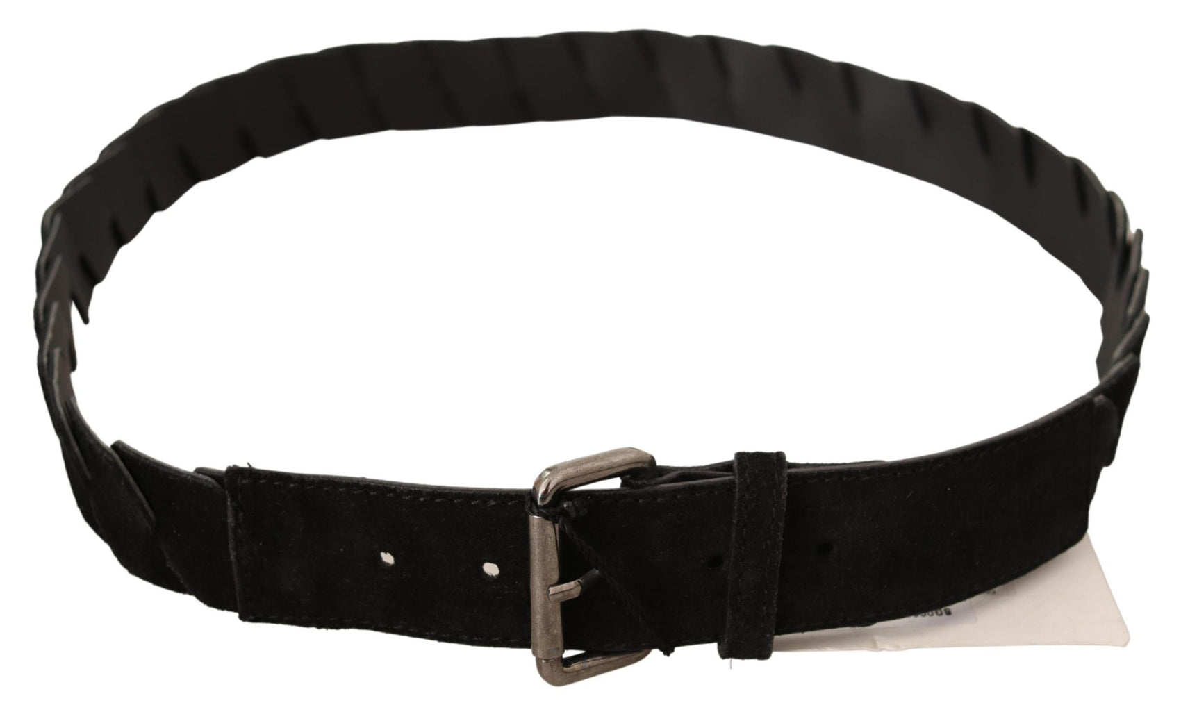 Elegante cintura nera con fibbia in metallo