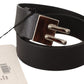 Elegant Black Leather Fashion Belt