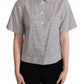 Dolce & Gabbana Black Polka Dot Collared Shirt White