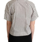 Dolce & Gabbana White Black Striped Shirt Blouse Top