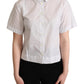 Dolce & Gabbana White Black Polka Dots Collar Blouse Shirt