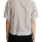 Dolce & Gabbana White Dotted Collared Blouse Shirt