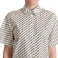 Dolce & Gabbana White Dotted Collared Blouse Shirt