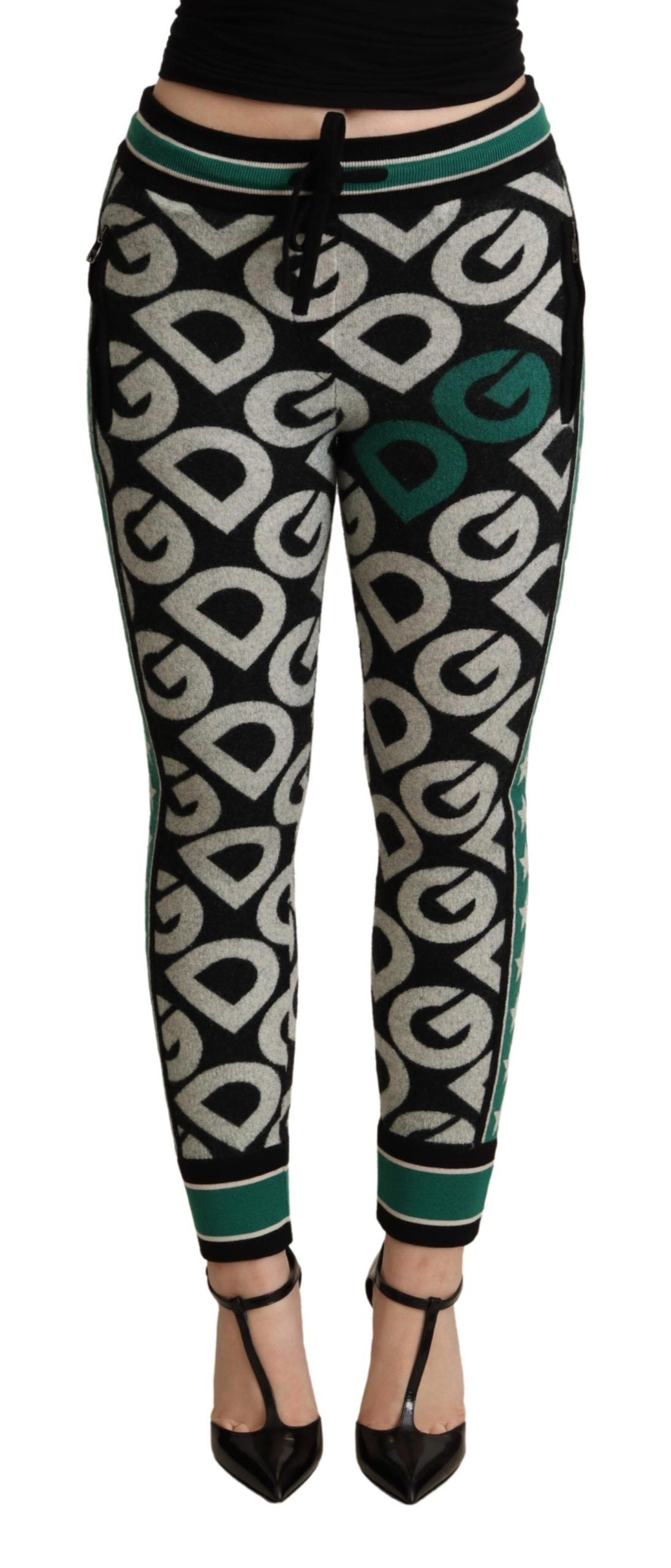 Pantaloni della tuta in misto lana incisi