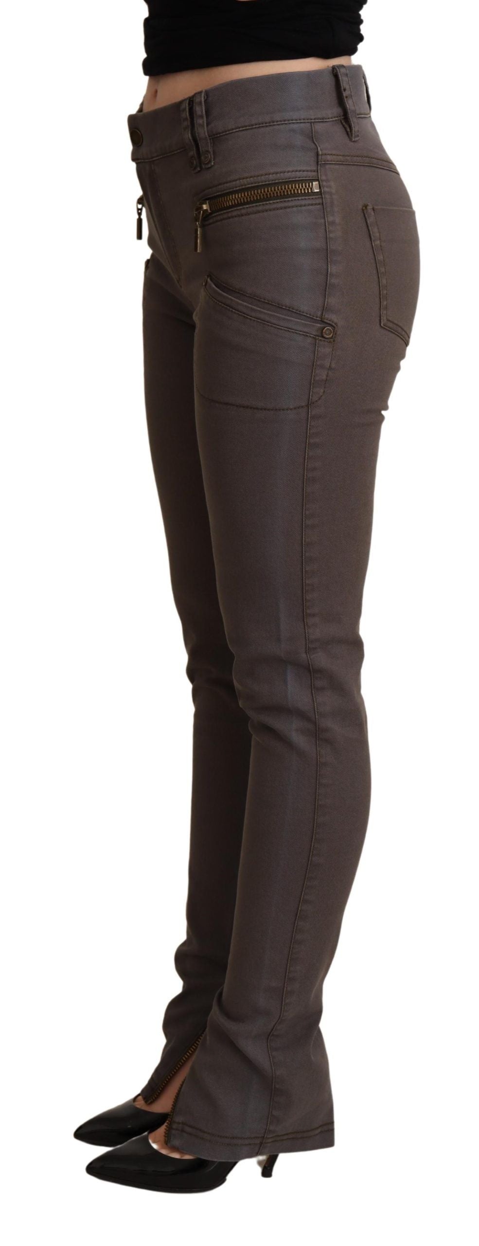 Schicke braune Slim-Fit Skinny Jeans
