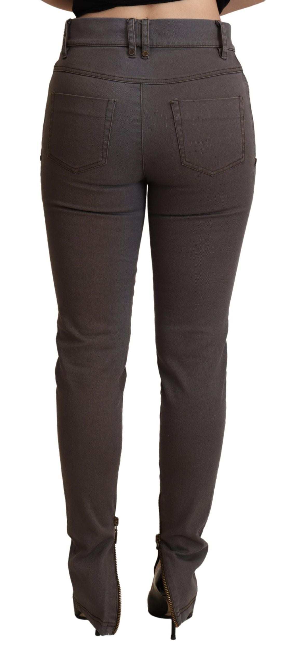 Schicke braune Slim-Fit Skinny Jeans