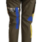 Pantaloni cargo chic multicolor con toppe