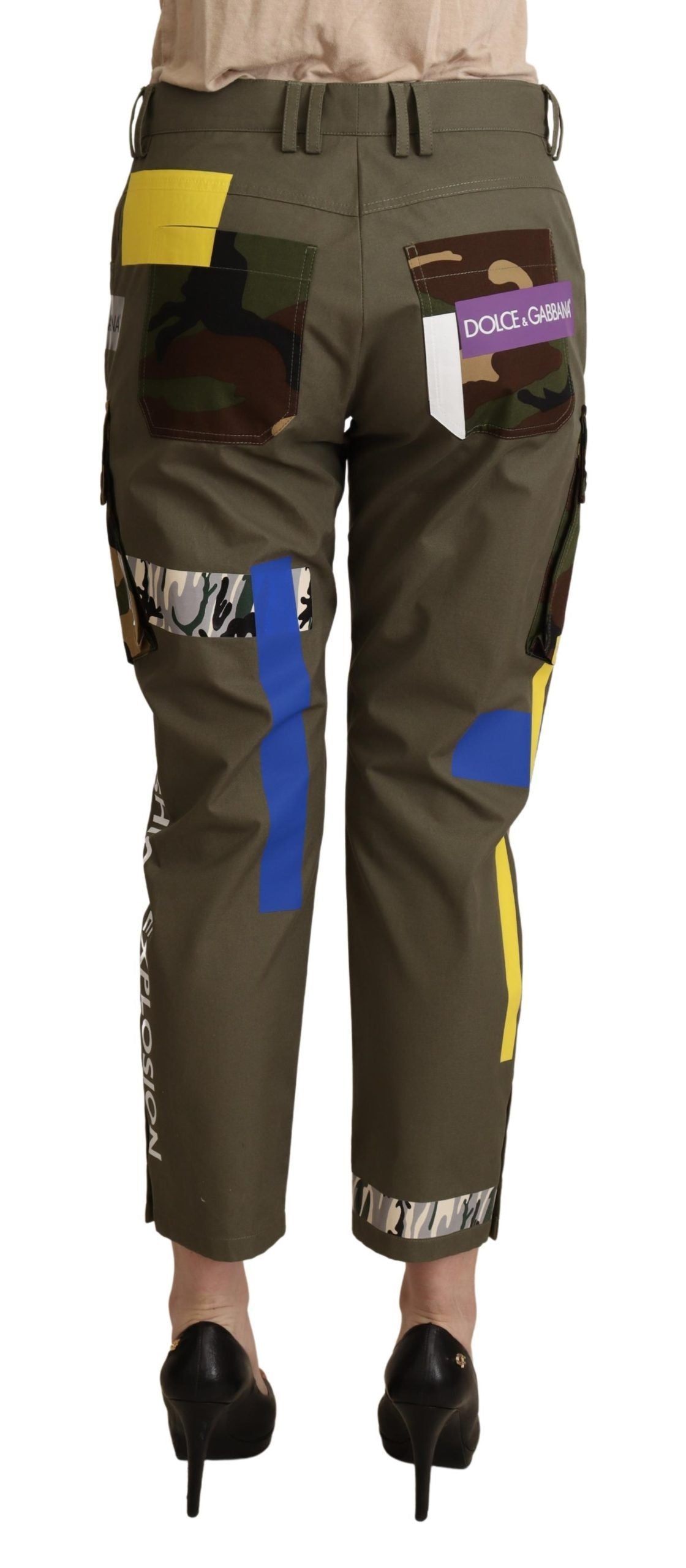 Schicke mehrfarbige Cargohose mit Patches
