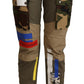 Pantaloni cargo chic multicolor con toppe