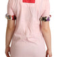 T-shirt elegante con applicazione floreale di rose