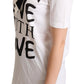 Maglietta in seta e cotone con slogan Chic Love