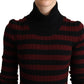 Schicker gestreifter Woll-Kaschmir-Pullover